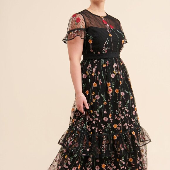 Floral Embroidered Gown - Picture 1 of 5